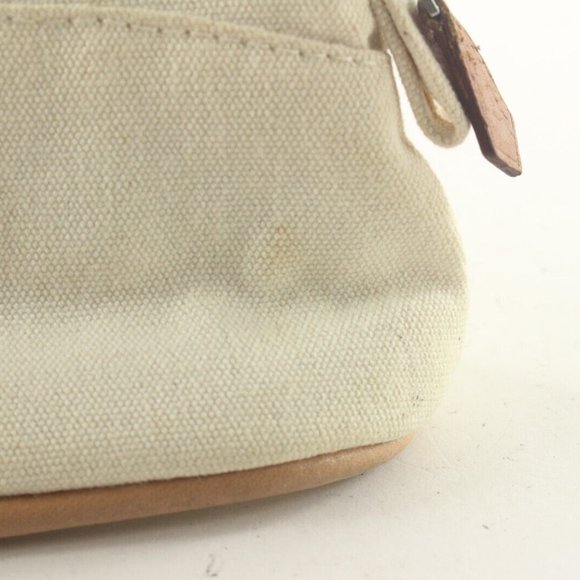 HERMES Ivory H Logo Bolide Cosmetic Case Canvas x Leather 1HER727K - Picture 7 of 12